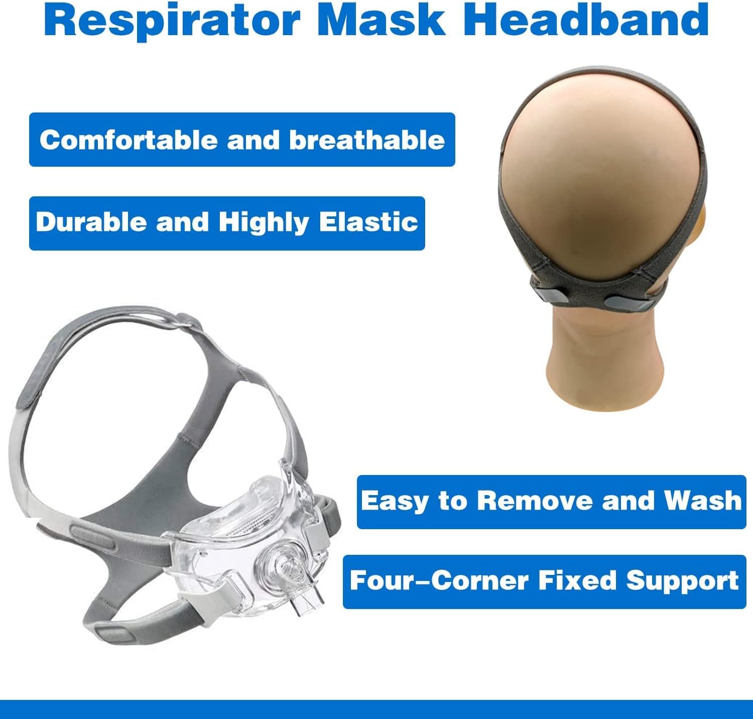 CPAP Headgear Strap for AirFit F20 F20 N10 Full Face Mask Ventilator Headgear, Headgear Strap Replacement with Adjustable Home Ventilator Mask