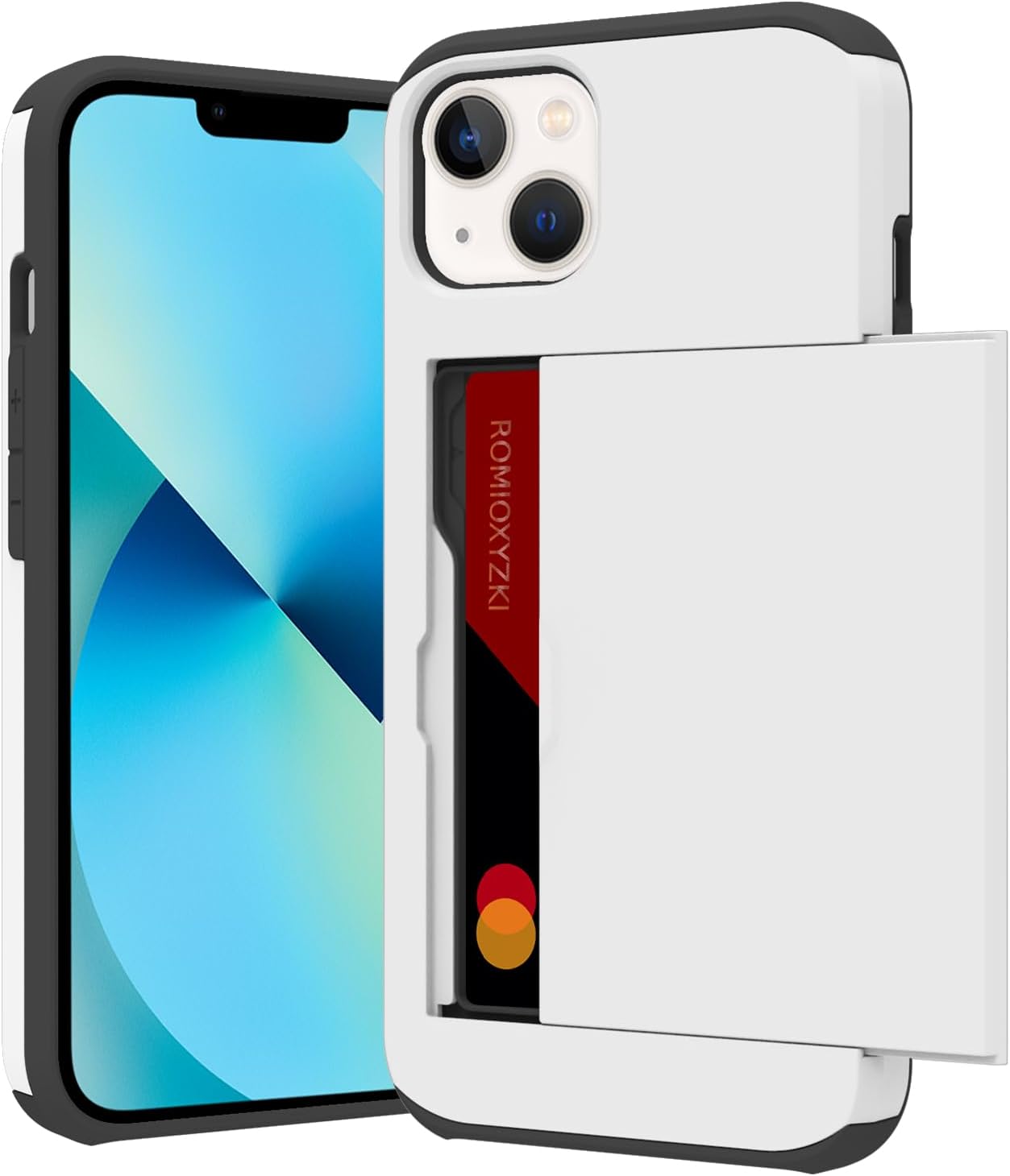 ZIYE Funda para iPhone 13 Mini con tarjetero, para iPhone 13 Mini, funda tipo cartera antiarañazos, doble capa, bolsillo oculto, a prueba de golpes,