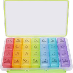 Organizador semanal de píldoras, 4 veces al día, 7 días, organizador de medicamentos colorido para píldoras, vitaminas, aceite de pescado, Organizador semanal de píldoras, 4 veces al día, 7 días, organizador de medicamentos colorido para píldoras, vitaminas, aceite de pescado,