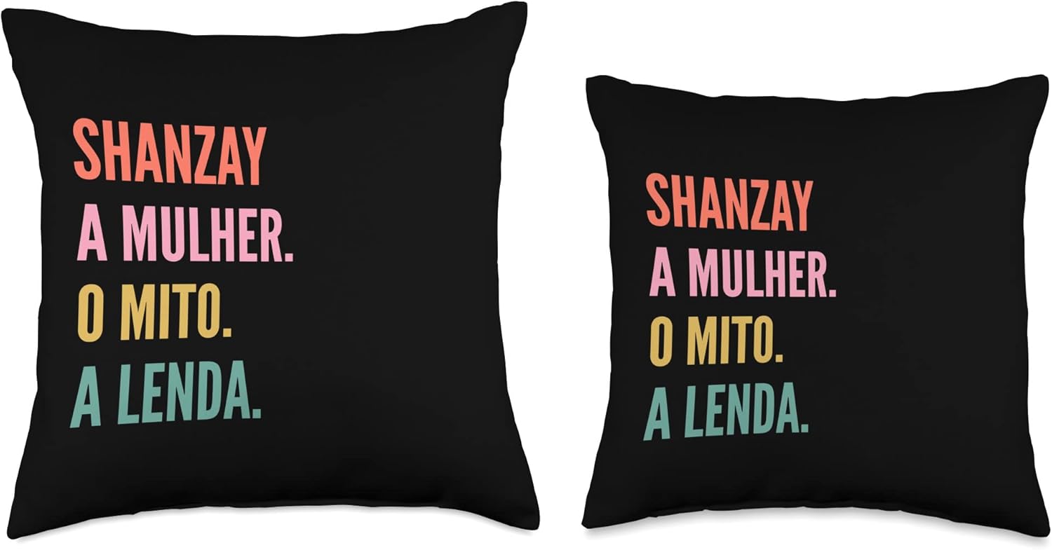 Designs De Nomes Engraçados Para Mulher Divertido diseño portugués de nombre Shanzay, 16 x 16 pulgadas, multicolor