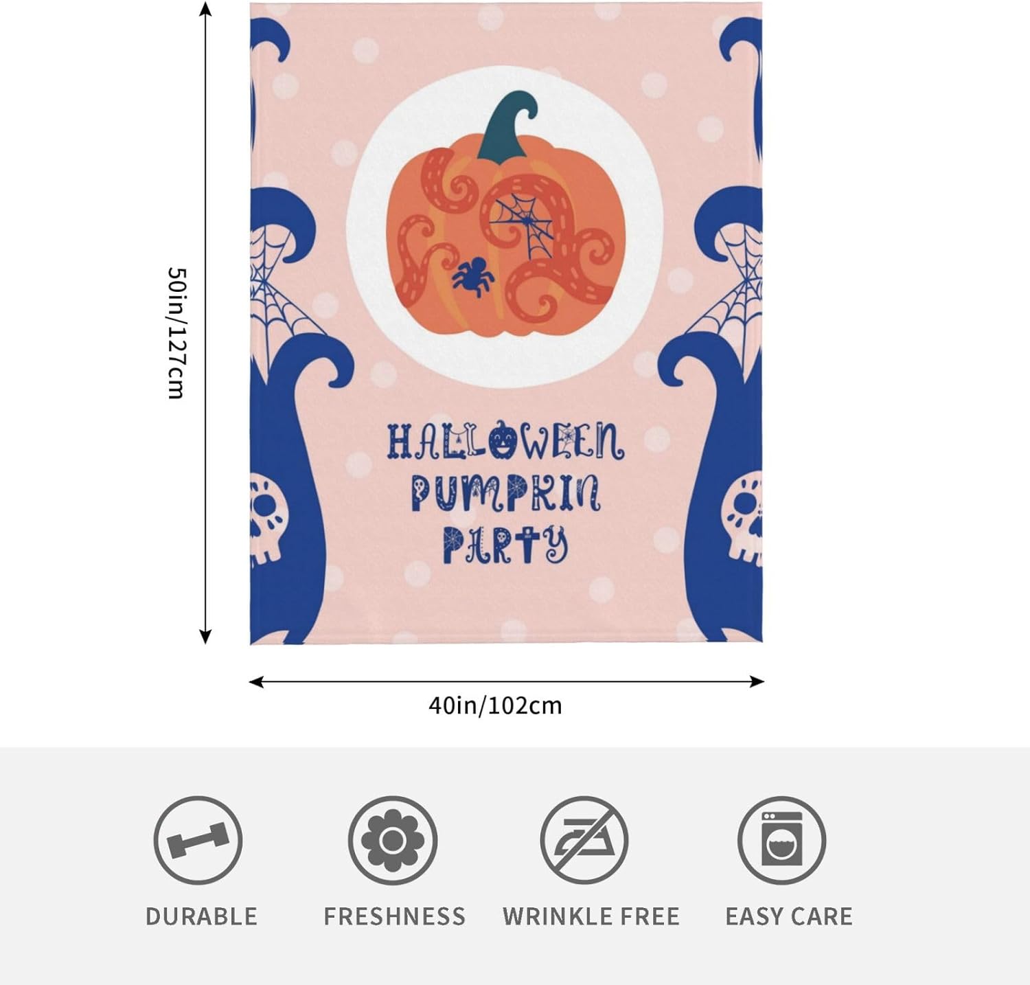Manta de calabaza para mujer, suave manta de forro polar de verano, lavable, manta ligera de viaje para sofá, cama, sillón durante todas las