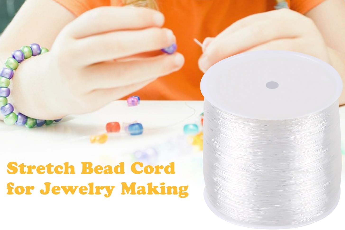 Paquete de 5 cuerdas elásticas de varios tamaños, cuerda elástica de cristal para pulseras, cuentas y fabricación de joyas, 0.020 in, 0.024 in,