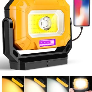 Luz de trabajo LED, 1500 lúmenes, 7 modos de luz, luz de trabajo recargable con soporte magnético giratorio de 360, portátil, pequeña luz mecánica Luz de trabajo LED, 1500 lúmenes, 7 modos de luz, luz de trabajo recargable con soporte magnético giratorio de 360, portátil, pequeña luz mecánica