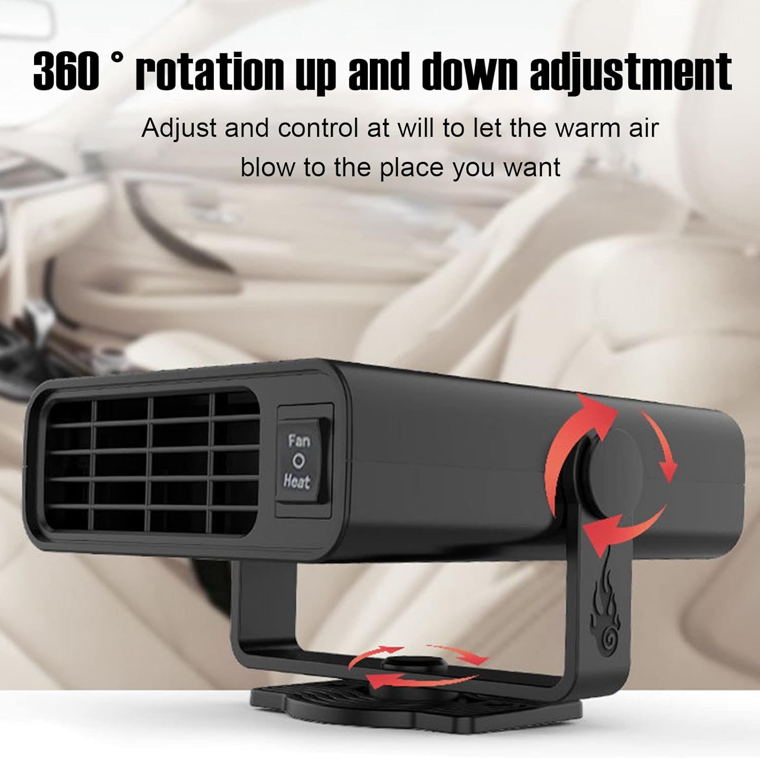 Calentador de automóvil, descongelador rápido 2 en 1, calentador de coche portátil de 12 V24 V, ventilador frío, descongelación, herramientas de
