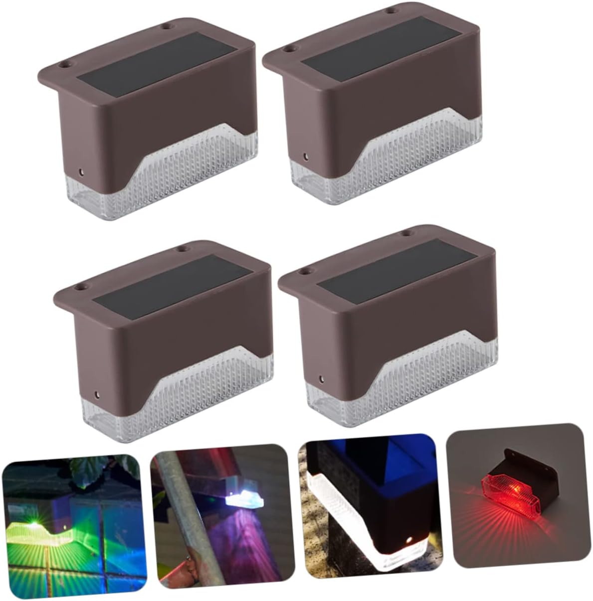 Uonlytech 12 juegos de luces de barandilla de luz exterior de luces solares para exteriores, luces solares decorativas para exteriores, luces