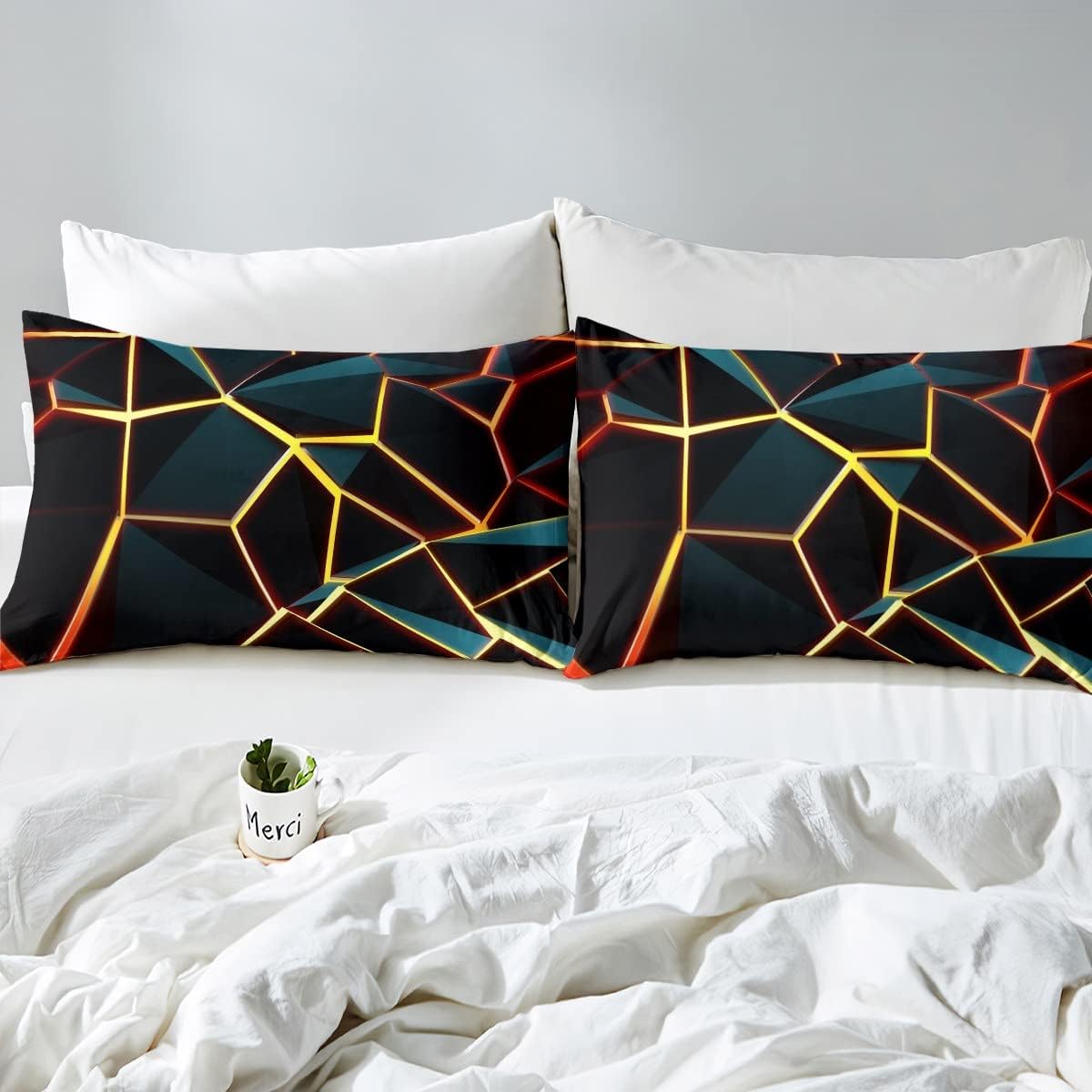 Juego de ropa de cama de nido de abeja amarillo estereoscópico de panal para niños y niñas, funda de edredón hexagonal y3k y3k colmena funda de