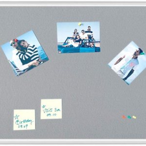 Tablero de anuncios, tablón de anuncios, tablero de mensajes, tablero de tela, tablero de notas, tablero de fieltro, gris, 36 x 48 pulgadas, marco Tablero de anuncios, tablón de anuncios, tablero de mensajes, tablero de tela, tablero de notas, tablero de fieltro, gris, 36 x 48 pulgadas, marco