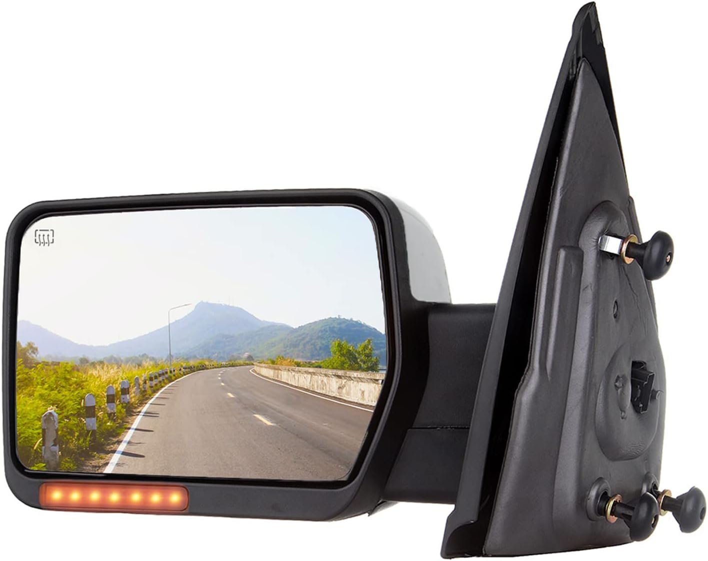 YISHUEE Espejo lateral de remolque con calefacción eléctrica para Ford 2004-2014 para camioneta F150, espejo de visión lateral izquierdo con señal