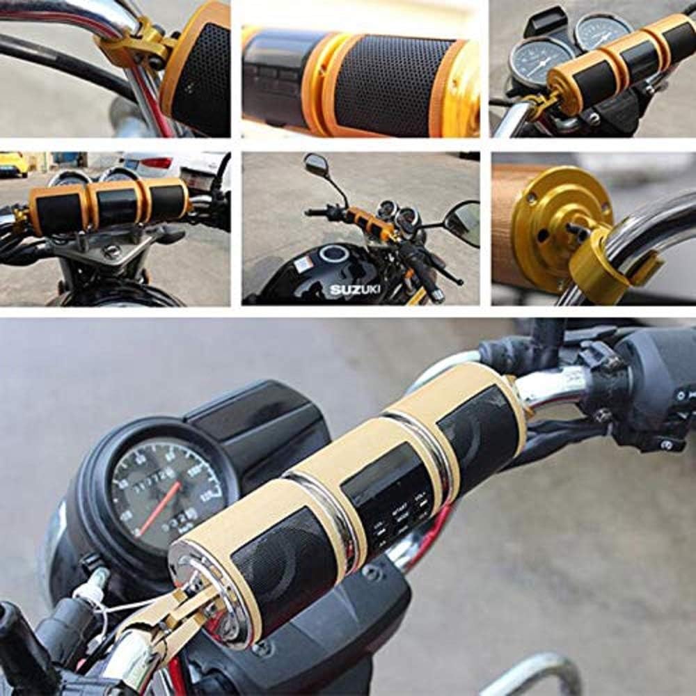 MASO Altavoces estéreo inalámbricos Bluetooth impermeables para motocicleta, montaje en manillar, reproductor de música MP3, sistema amplificador de