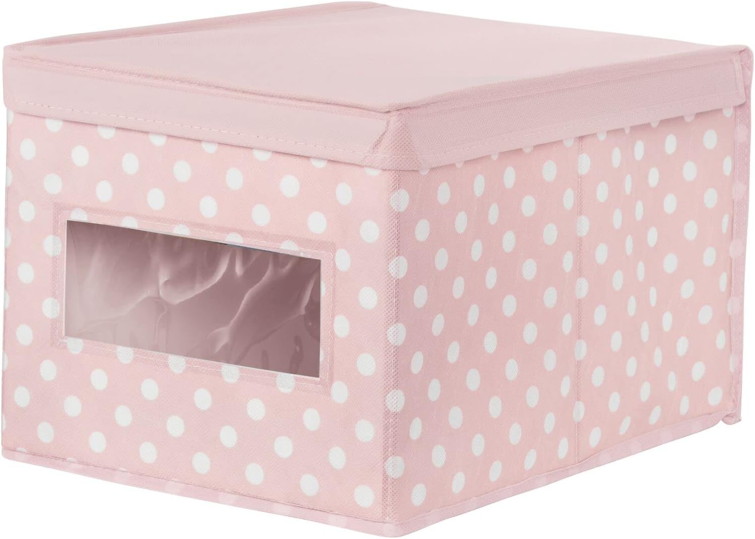 mDesign Organizador grande de tela apilable y suave con ventana frontal y tapa para dormitorio de niñosniños, sala de juegos, aula, color rosa