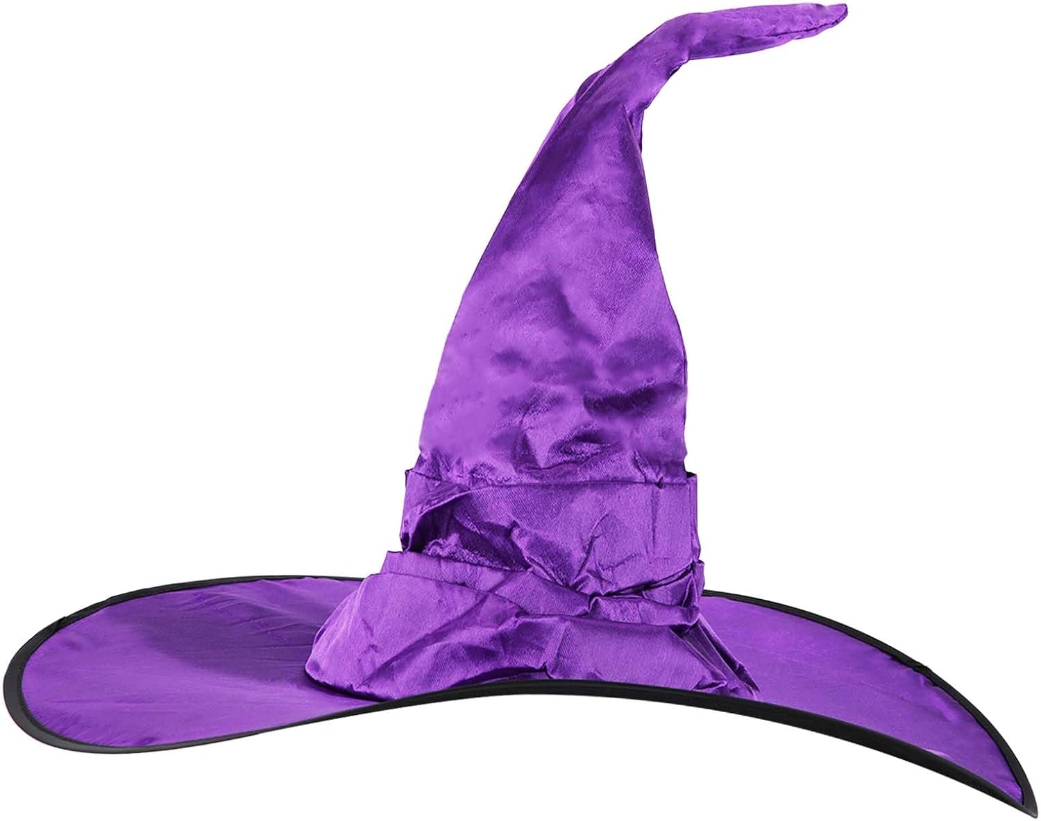 LUTER Sombrero de bruja de Halloween, 17.7 x 17.7 pulgadas, sombrero de bruja fruncido, sombrero de mago, decoración de sombrero de bruja puntiagudo