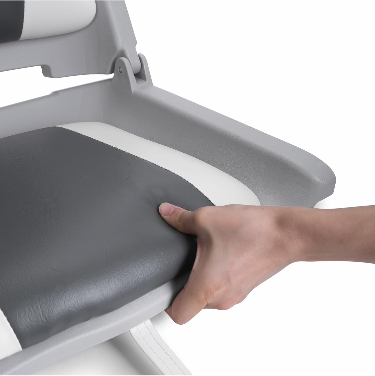 Asiento deportivo prémium para barcos de pesca, color gris y blanco