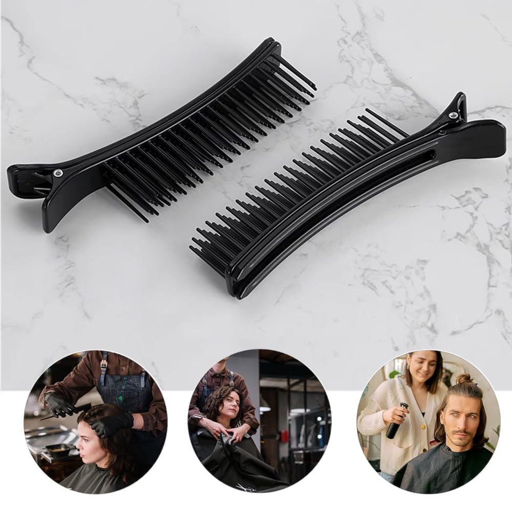 4 pinzas para el cabello de seccionamiento profesional, pinzas de corte de pelo, pinzas antideslizantes para el cabello, peine para peluquería