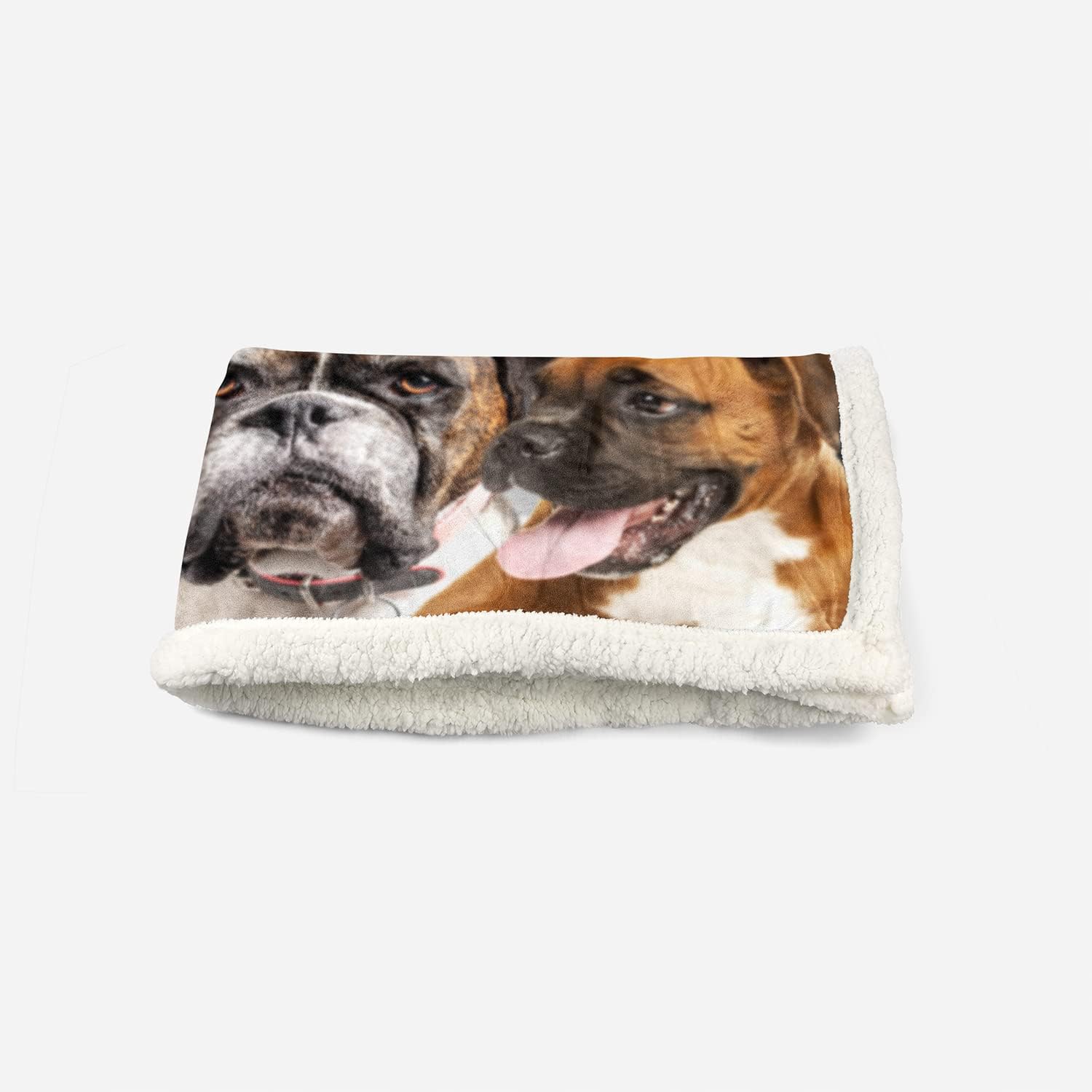 AILONEN Manta tipo bóxer para perros y adultos, con estampado de animales, bonita manta de felpa de doble cara de lana de cordero, franela Sherpa