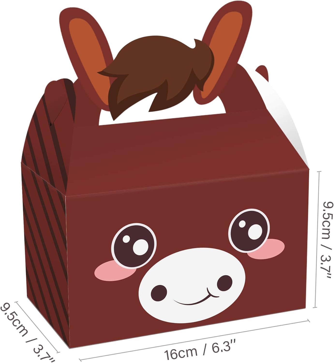 Paquete de 12 cajas de regalo de fiesta de animales de granja, caja de regalo de fiesta temática de animales, cajas de cartón con asa para baby