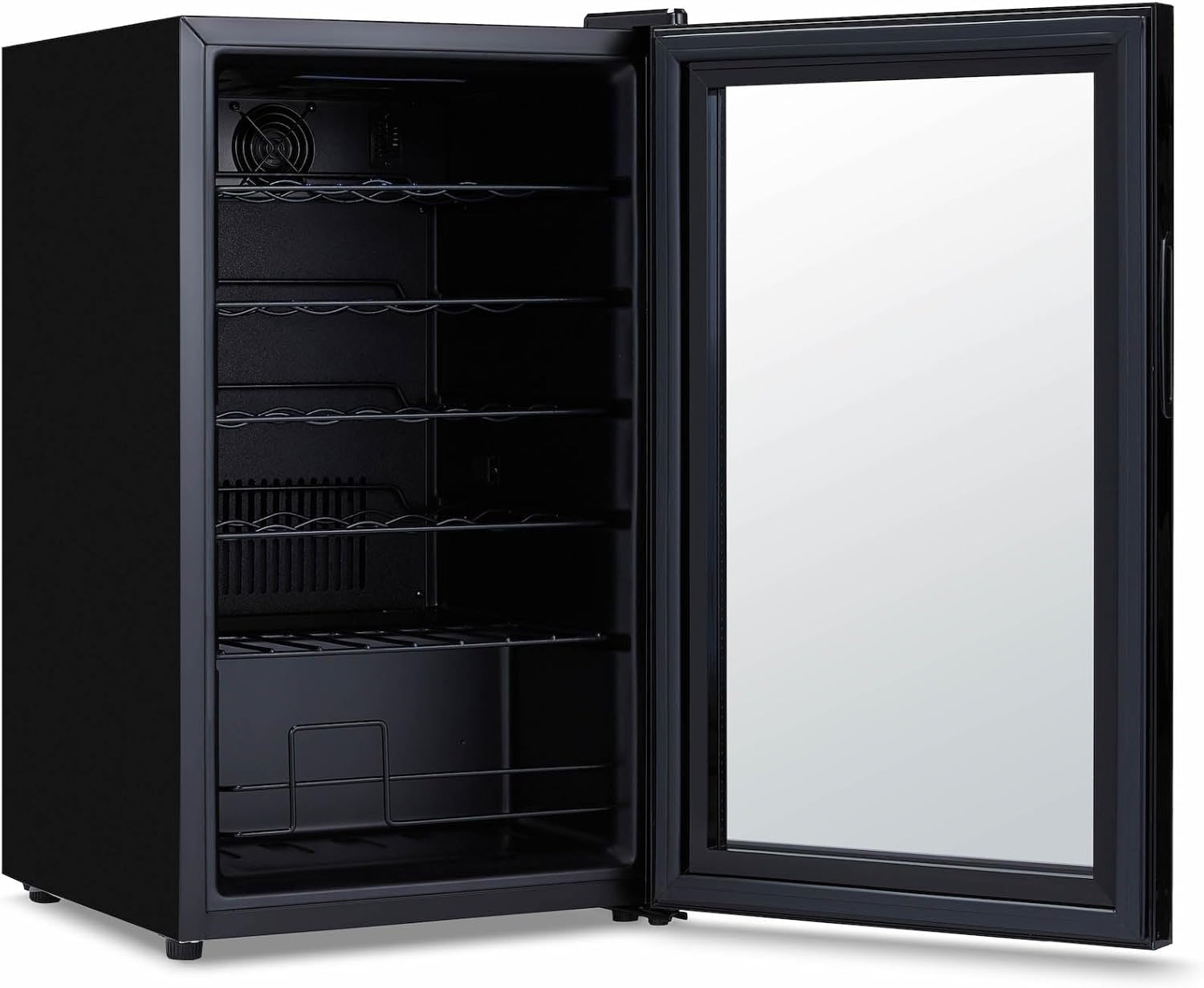 Shadow Series – Refrigerador de vino de 24 botellas, refrigerador de vino con espejo independiente con puerta de vidrio templado de doble capa y