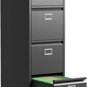 Archivador de 4 cajones, archivadores verticales de metal con cerradura para oficina en casa, archivador de acero de oficina resistente para colgar Archivador de 4 cajones, archivadores verticales de metal con cerradura para oficina en casa, archivador de acero de oficina resistente para colgar