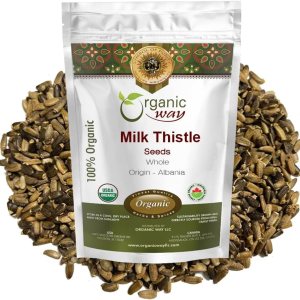 Organic Way Semillas enteras de cardo mariano (Silybum marianum)  Cosecha silvestre europea  Certificado orgánico y Kosher  Veganas, sin OMG y sin Organic Way Semillas enteras de cardo mariano (Silybum marianum)  Cosecha silvestre europea  Certificado orgánico y Kosher  Veganas, sin OMG y sin