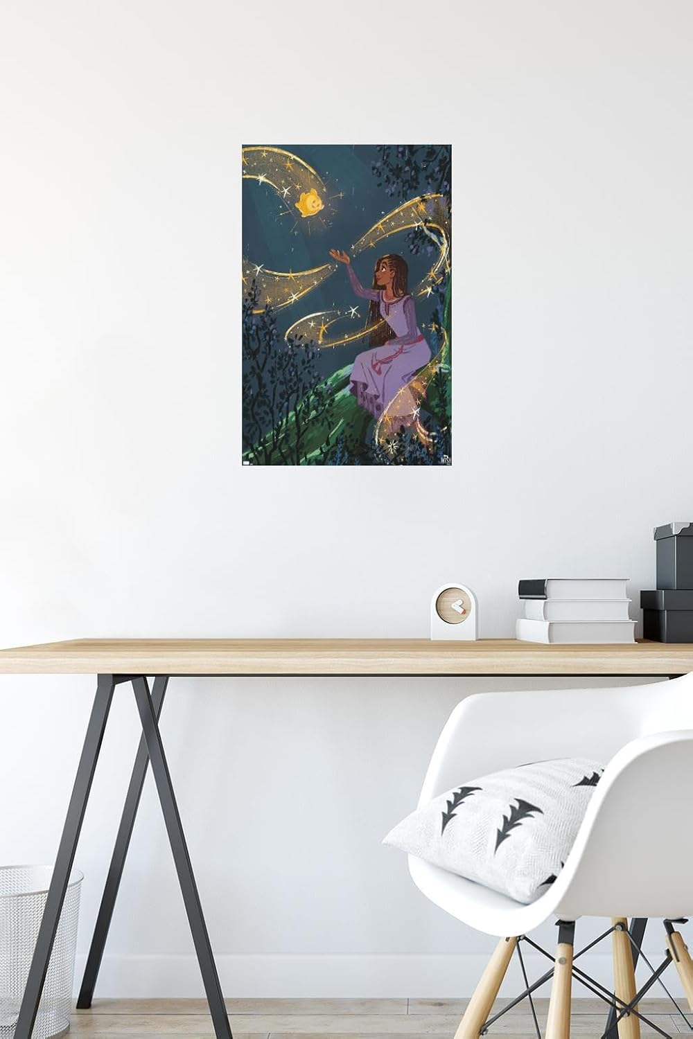 Trends International Disney Wish – Póster de collage 2 (Asha & Star), póster de pared, 14.72 x 22.37 pulgadas, paquete de póster y montaje prémium
