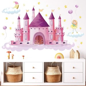 Rainbow Cloud Fairy Tale Princess Castle Wall Stickers for Kids Room Home Decor Girls Princess Bedroom Art Decorative Stickers (CB0002) Rainbow Cloud Fairy Tale Princess Castle Wall Stickers for Kids Room Home Decor Girls Princess Bedroom Art Decorative Stickers (CB0002)