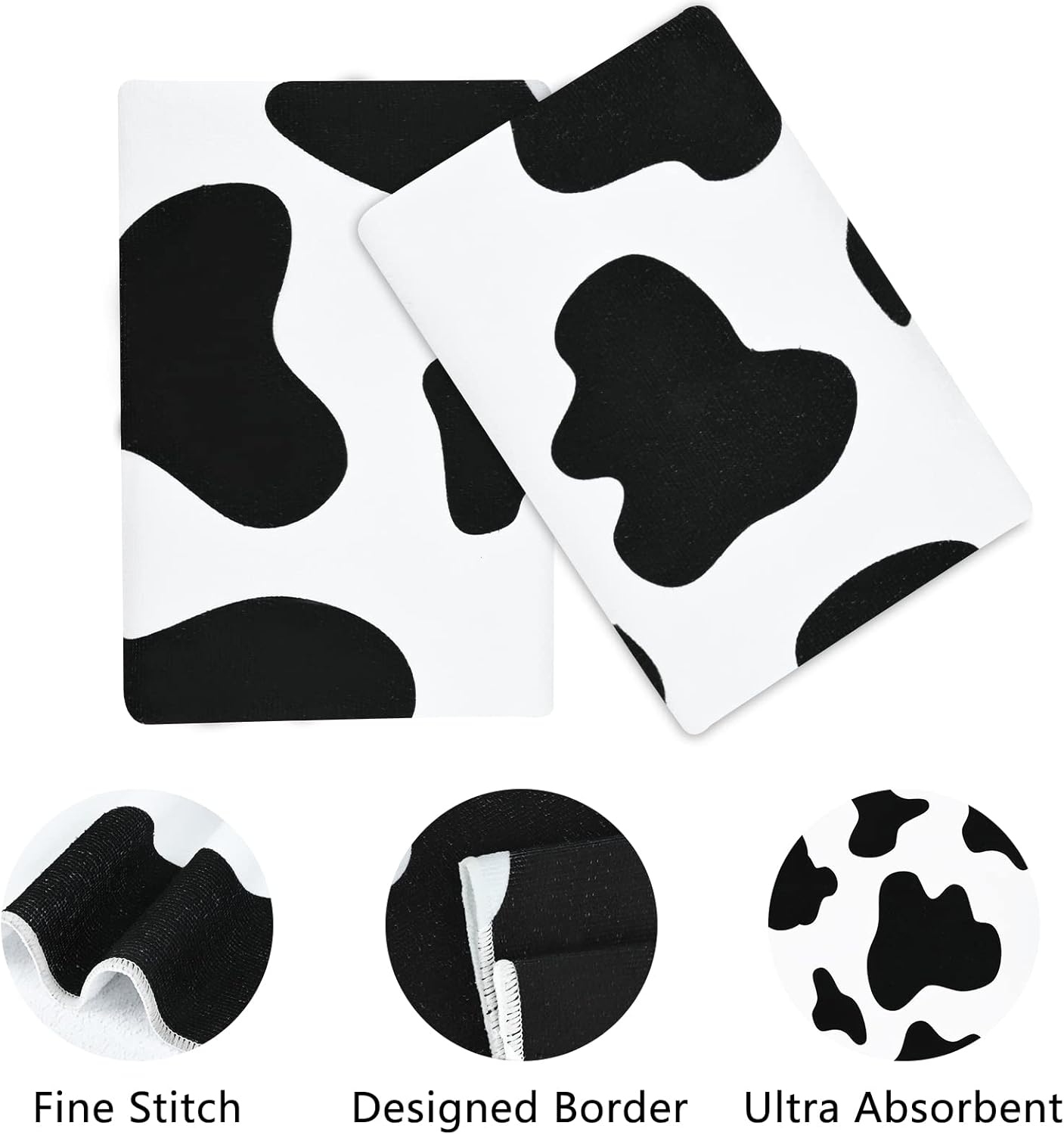 El juego de 3 toallas de baño con estampado de vaca incluye toalla de playa, toalla de mano y toalla de lavado, juego de toallas de manchas de vaca