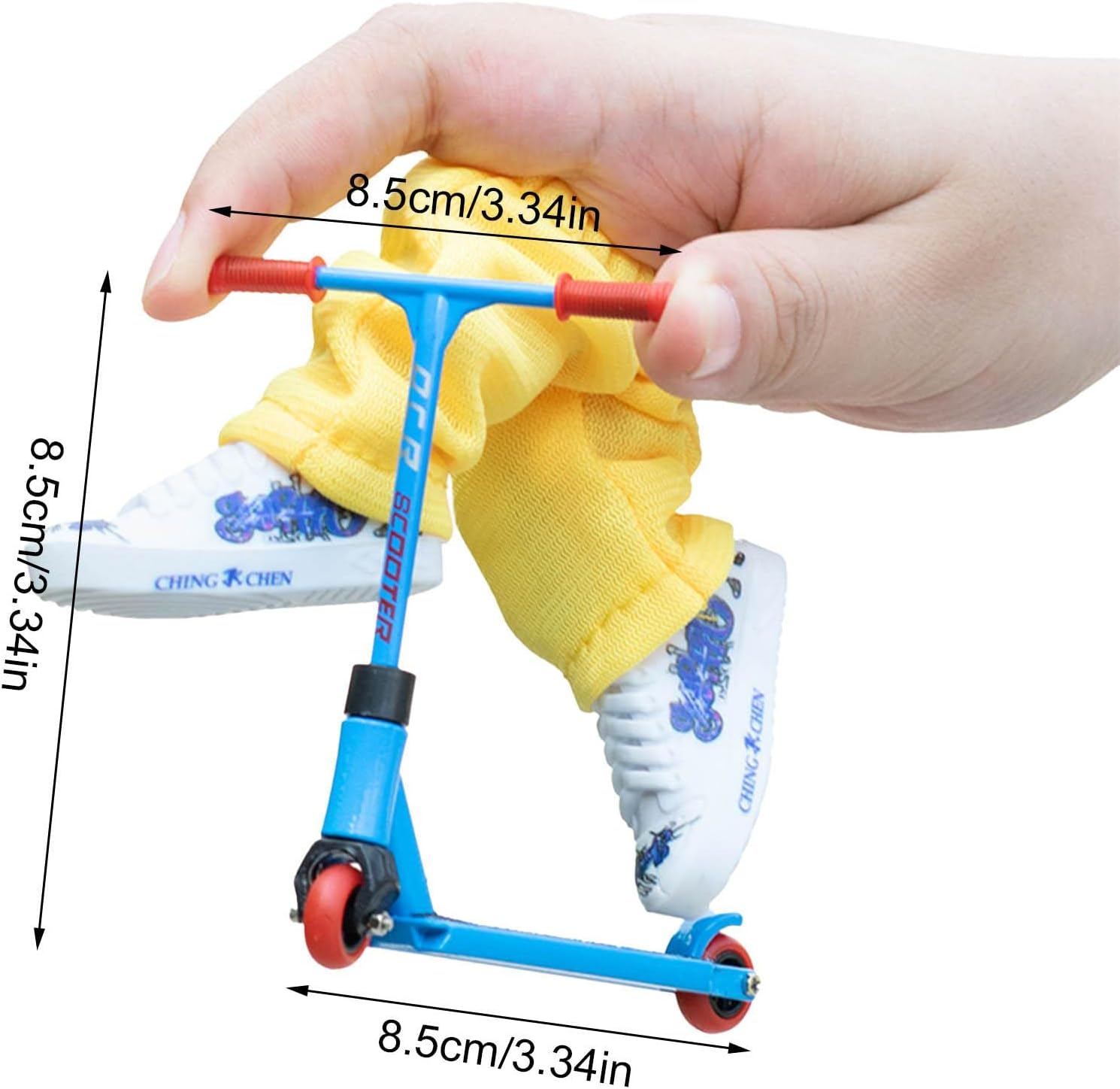 Scooter de dedo, juego de scooter de dedo de aleación con scooters, zapatos de dedos, accesorios para tablero de dedos para movimiento de la punta