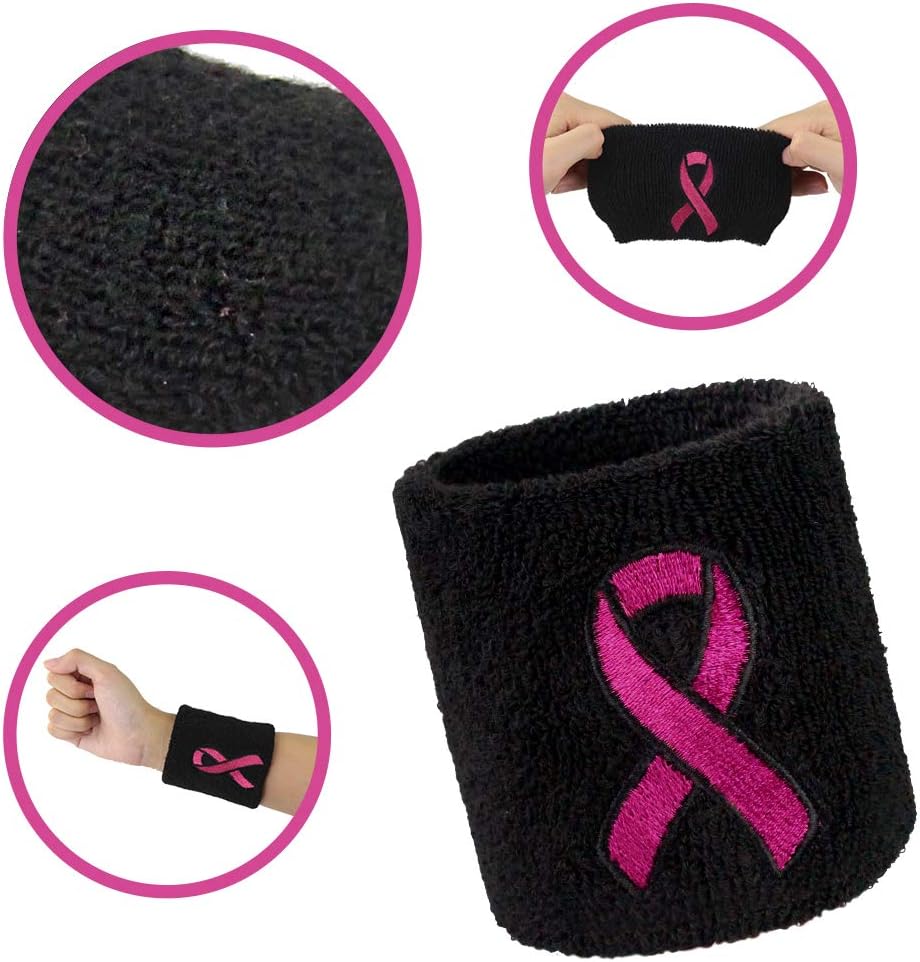 Sports Breast Cancer Awareness – Juego de calcetines y pulseras de cinta rosa  2 pares de calcetines deportivos de camuflaje digital + 4 bandas para
