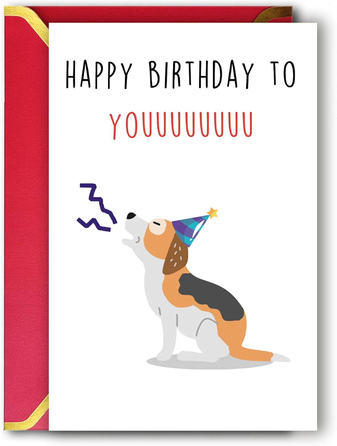 Ziwenhu Tarjeta de cumpleaños de perro linda para mamá papá, tarjeta de cumpleaños especial de cachorro de perro, divertida tarjeta de felicitación