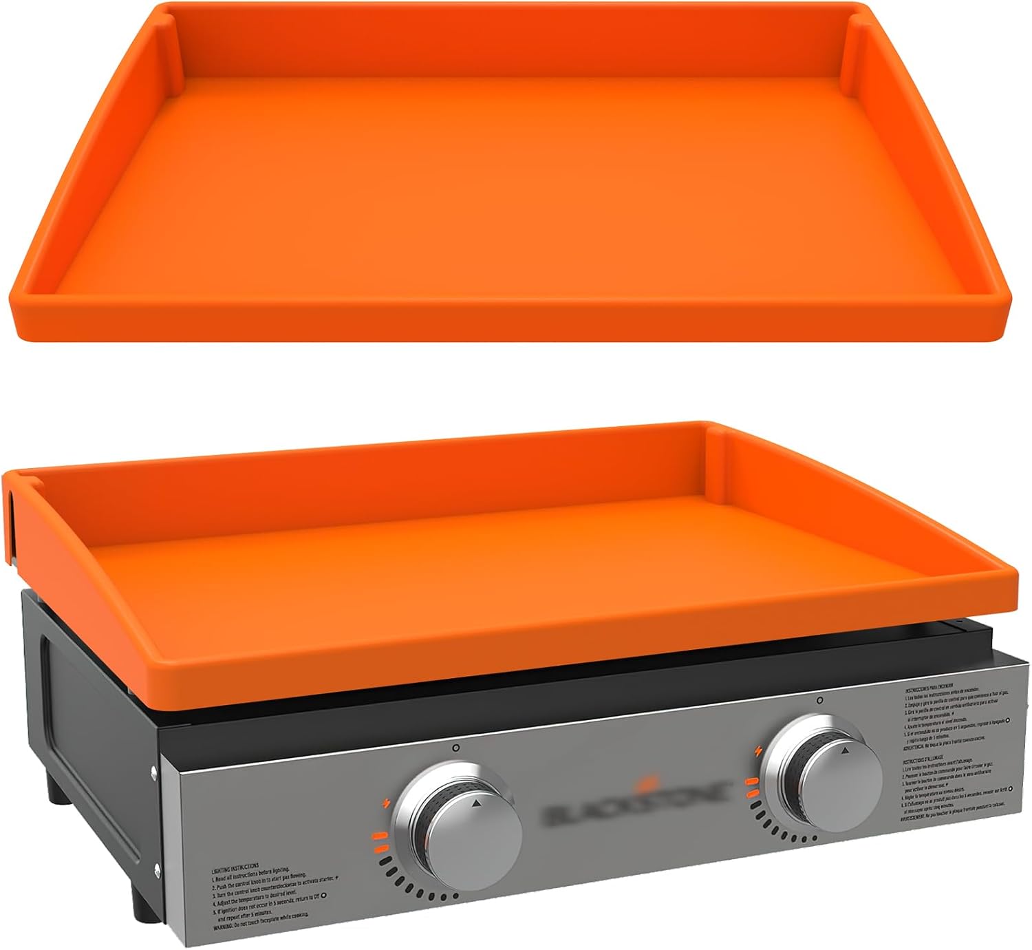 Cubierta de silicona para parrilla Blackstone de 22 pulgadas, cubierta protectora de borde completo, alfombrilla de silicona Blackstone resistente