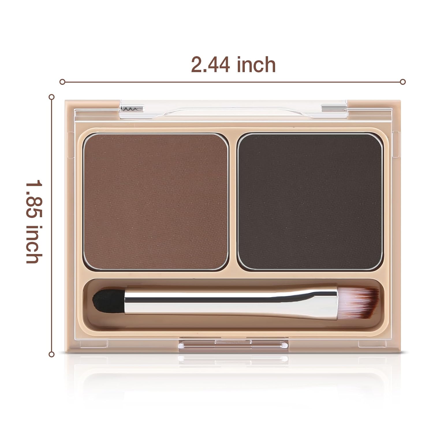 Boobeen Paleta de cejas de 2 colores, maquillaje en polvo de cejas para esculpir y definir cejas, kit de contorno de ojos con aplicador de pincel