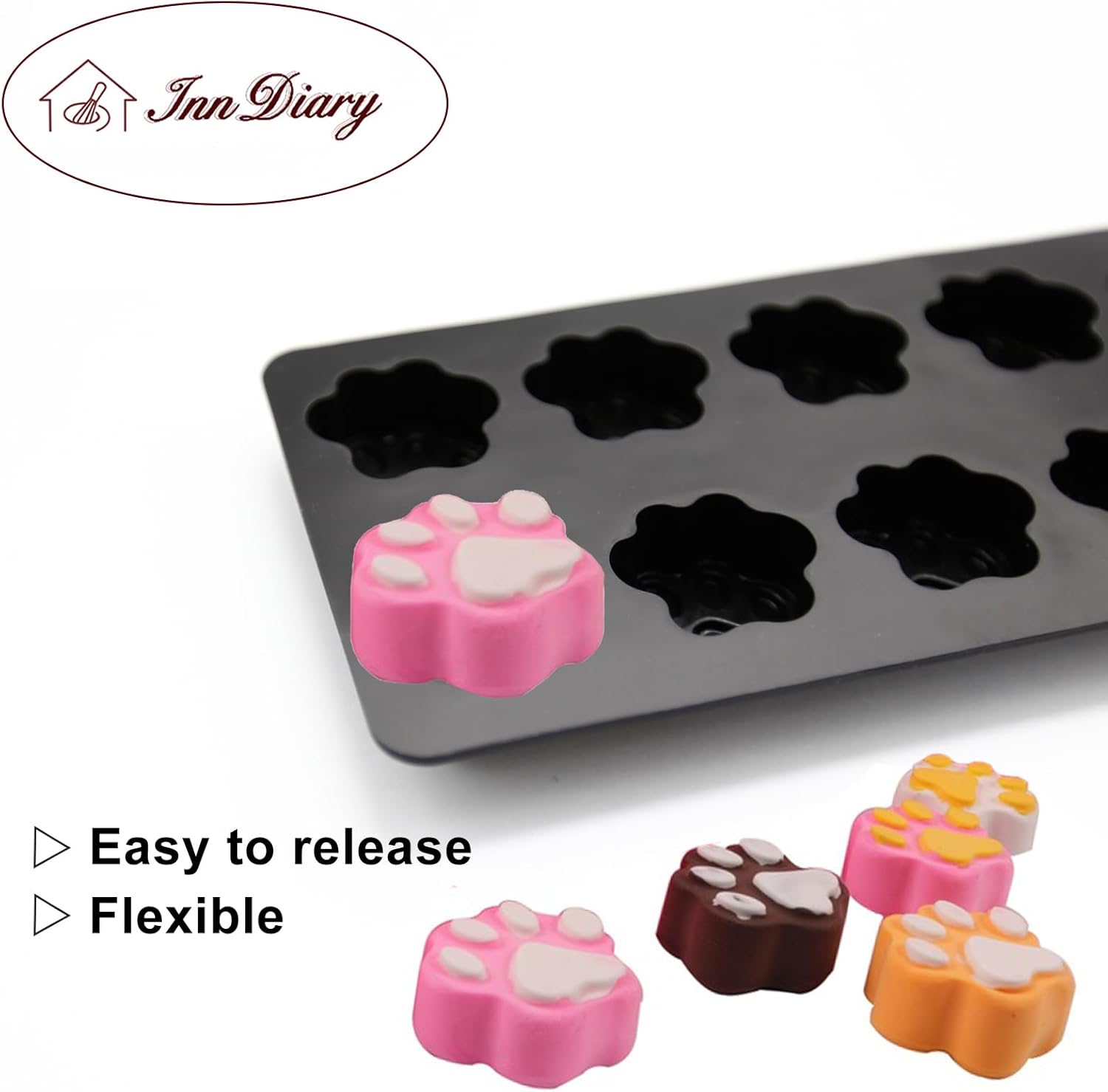 Moldes de silicona para cachorros y perros, moldes antiadherentes para hornear, chocolate, dulces, gelatina, cubitos de hielo, galletas, paquete de 2