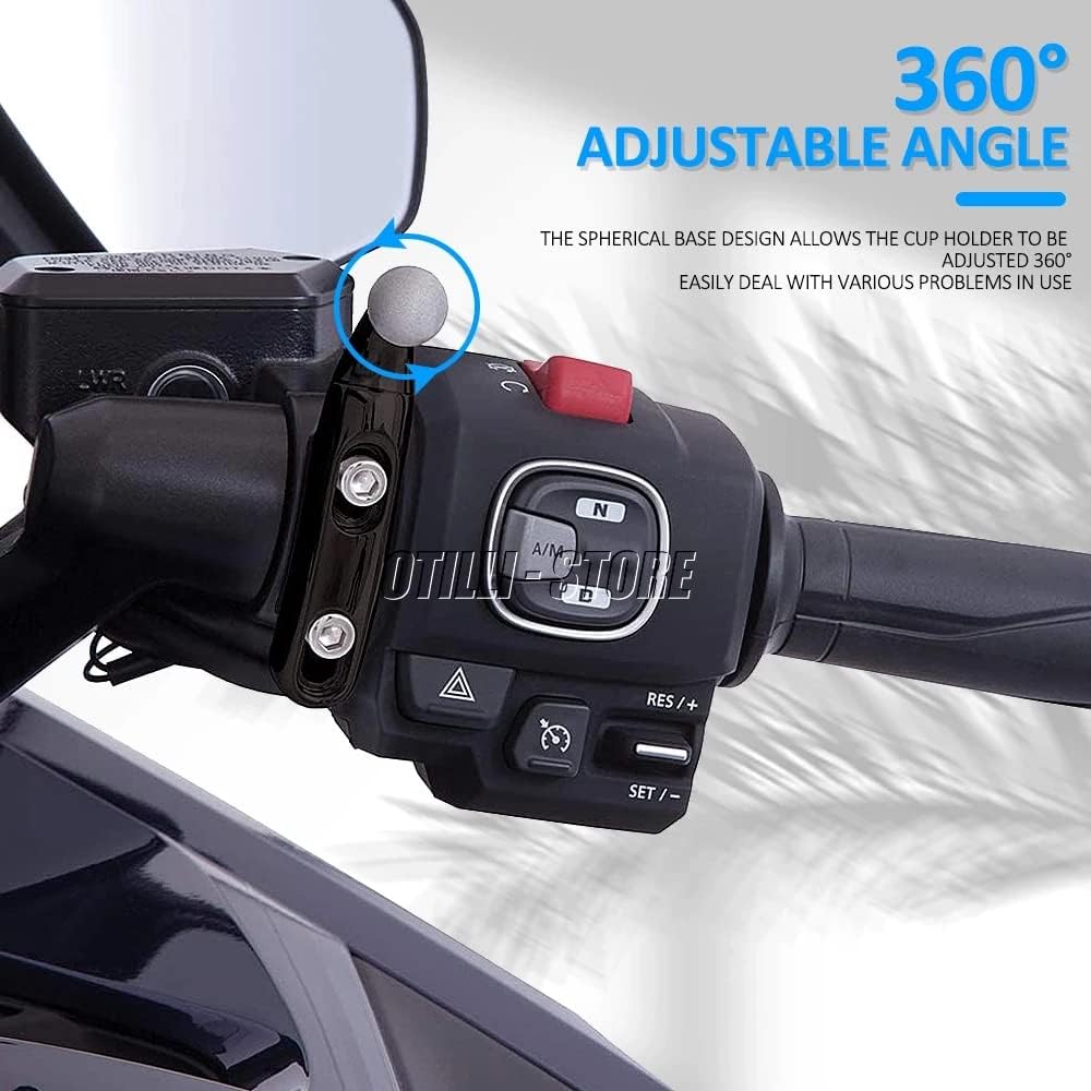 Motorcycle Handlebar Cup Holder Drink Mounted for Harley Dyna Softail Electra Glide 1996-up for Honda Goldwing GL1800 Handlebar Cup Holder Drink