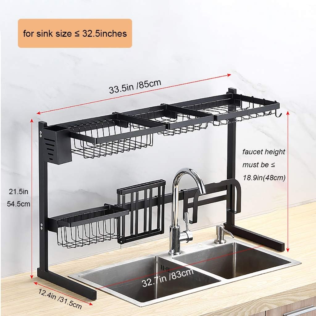 Escurridor de platos sobre el fregadero, estante escurridor para suministros de cocina, organizador de mostrador de almacenamiento, soporte para