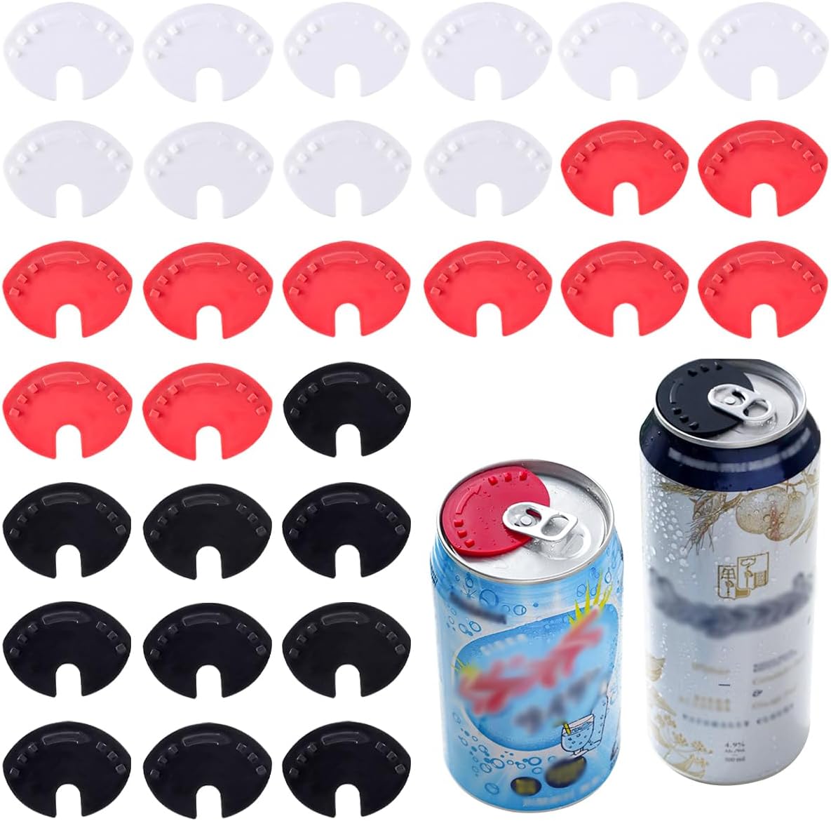 30 fundas para latas de refrescos, tapas reutilizables para latas de bebidas, tapa de refrescos, tapa de bebidas, tapas de botella, tapas de