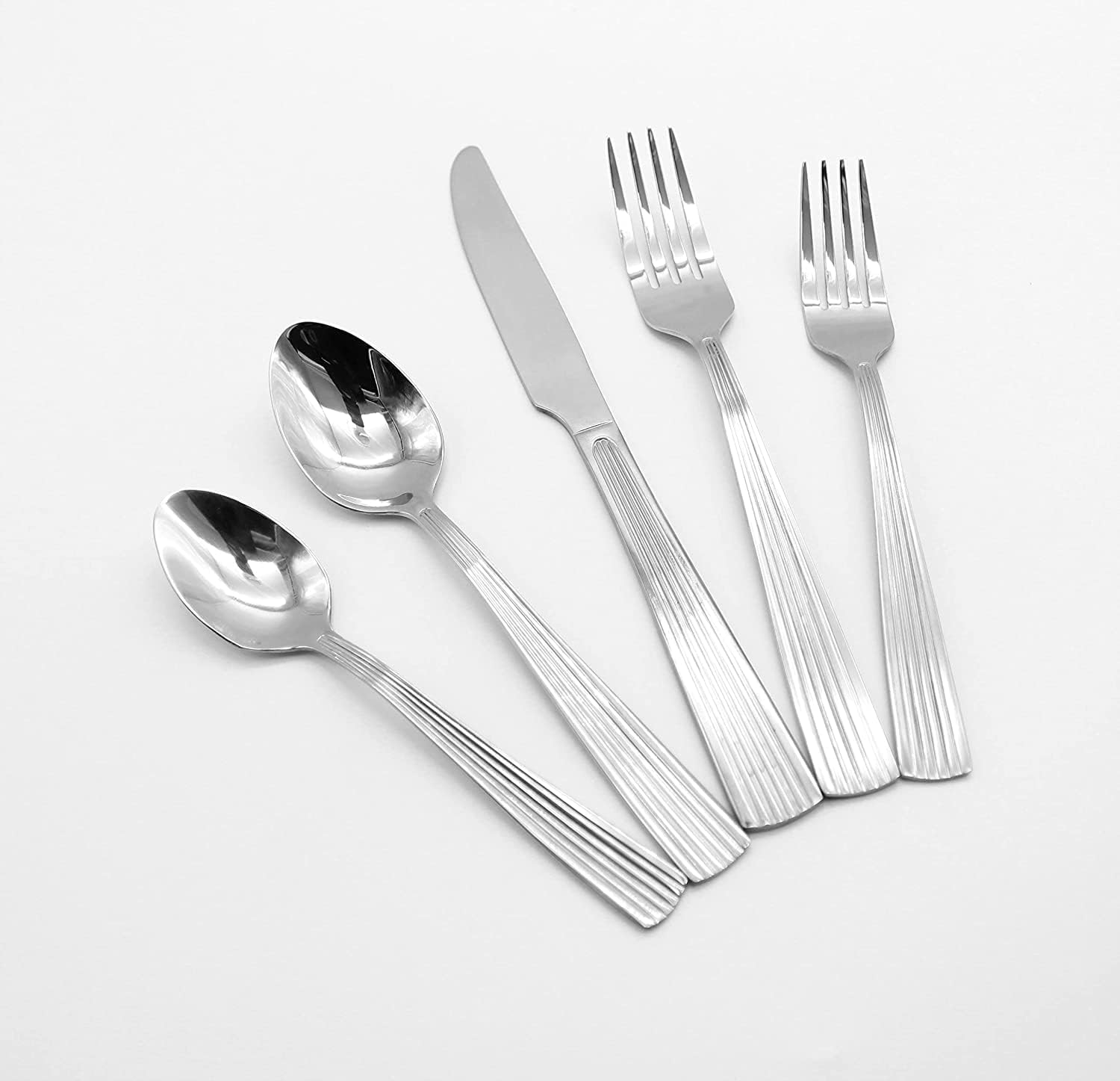 Empire – Juego de cubiertos de 40 piezas (cena, tenedor de ensalada, cuchillo, cuchara, cucharadita) apto para lavavajillas, servicio para 8 personas