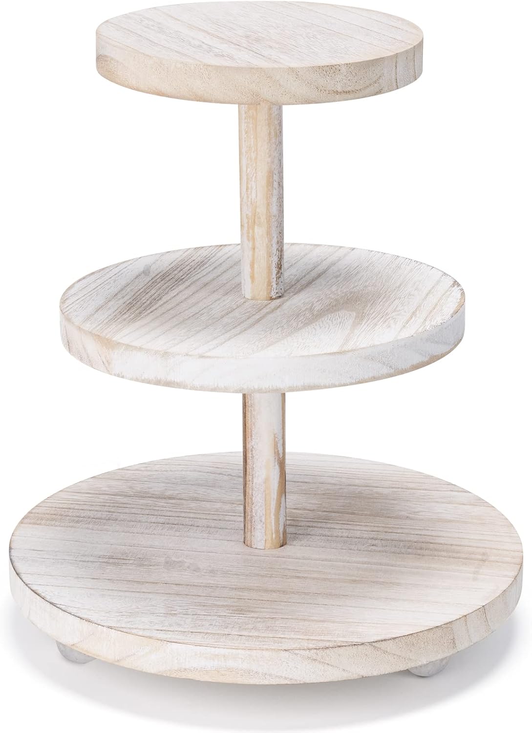 Soporte redondo para cupcakes de 3 niveles, soporte de madera para pasteles con decoración de bandeja escalonada, soporte rústico para tartas,