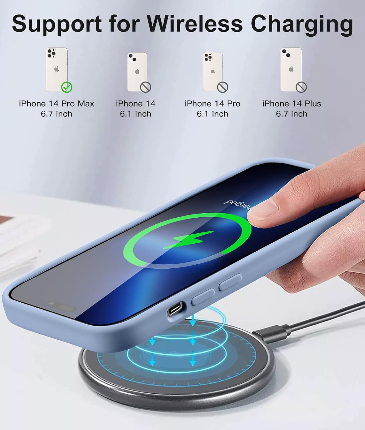 Cousper Funda 5 en 1 compatible con iPhone 14 Pro Max, con 2 protectores de pantalla + 2 protectores de lente de cámara, funda de silicona a prueba