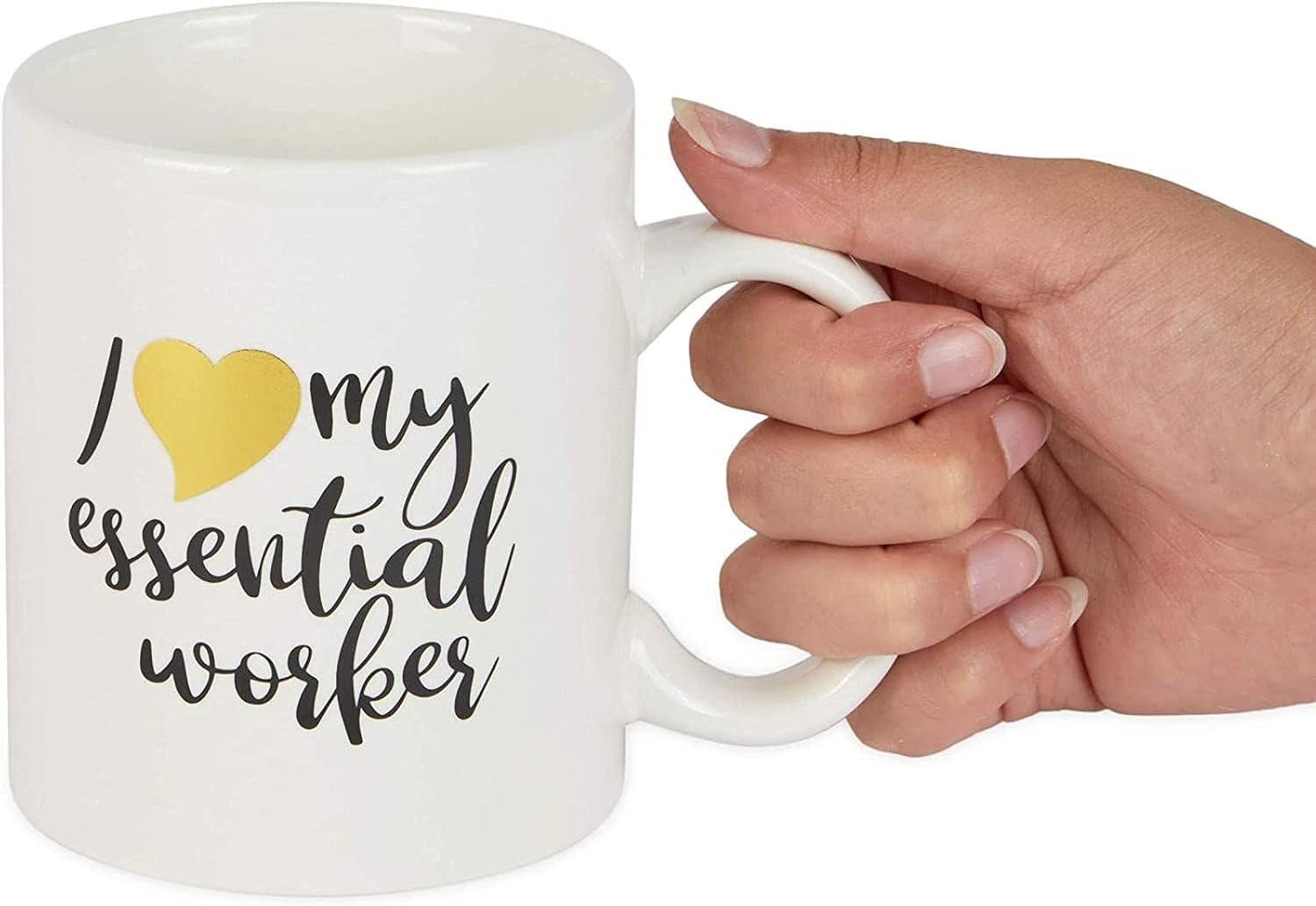 Okuna Outpost Taza de café de cerámica, I Love My Essential Worker (15 oz)