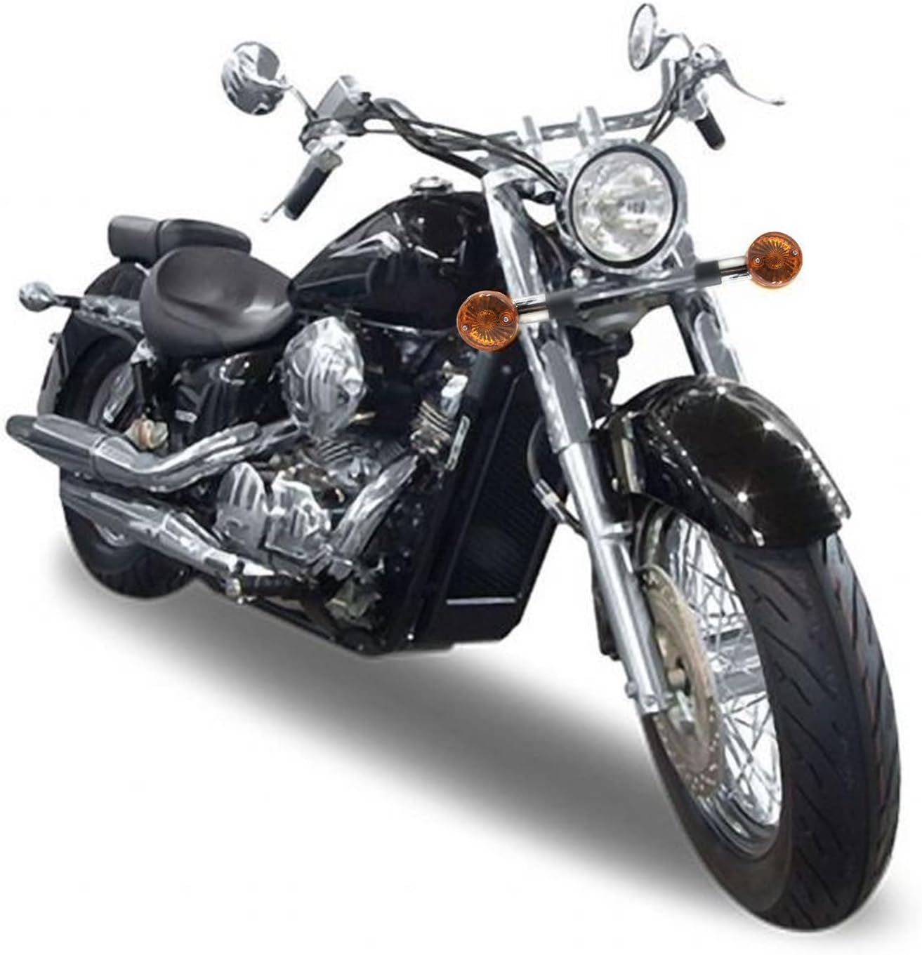 Señales de giro universales para motocicleta, luz intermitente delantera y trasera, compatible con Yamaha, motocicleta, bicicleta, cruiser, bobber,