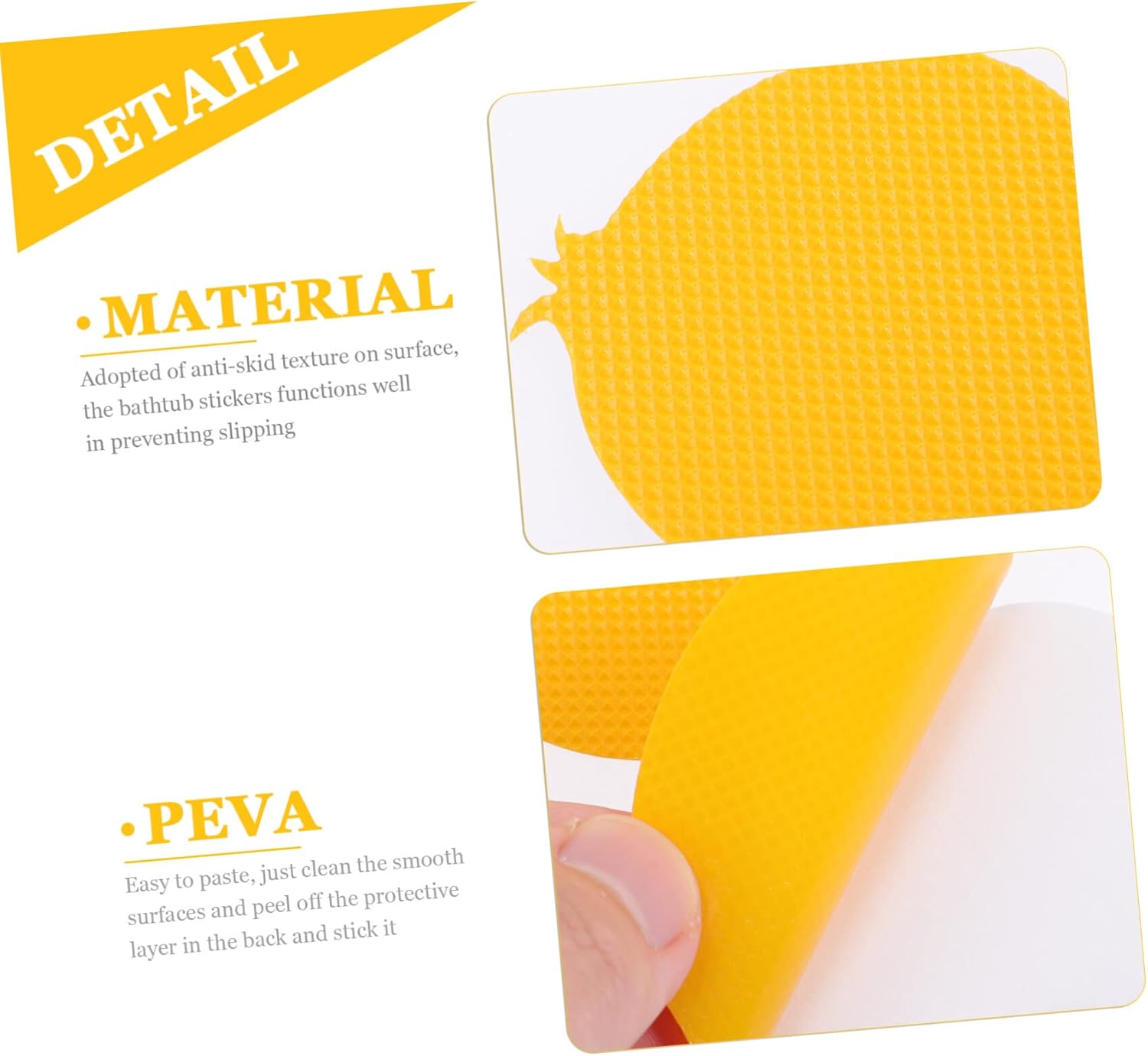 Zerodeko 1 juego de calcomanías adhesivas antideslizantes para bañera, calcomanías antideslizantes para bañera, hojas adhesivas para niños, cinta de