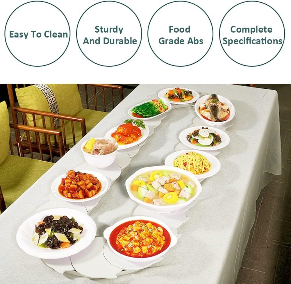 BETYMAO Mesa de comedor ajustable giratoria manual de 360 Lazy Susan giratoria para alimentos, tren de servicio de alimentos, mesa giratoria para