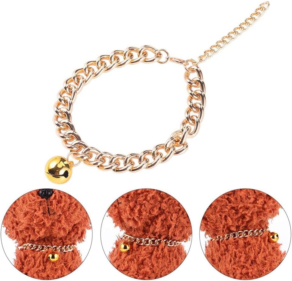 Perro pequeño con campana de moda prémium para bulldog francés, cachorro, gato, accesorio para mascotas, cadena para perro, collar de oro para