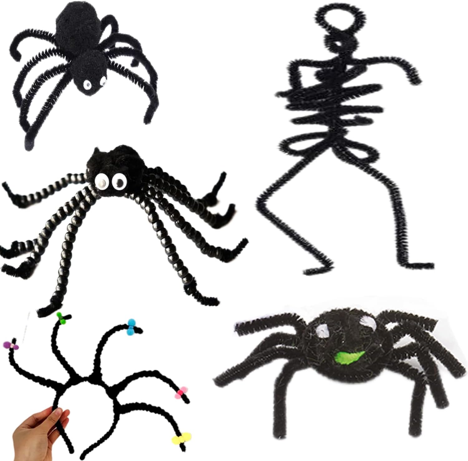 Juego de suministros para manualidades  Juego de limpiapipas y limpiapipas, pompones, palos, ojos salteados, tijeras y para proyectos de arte
