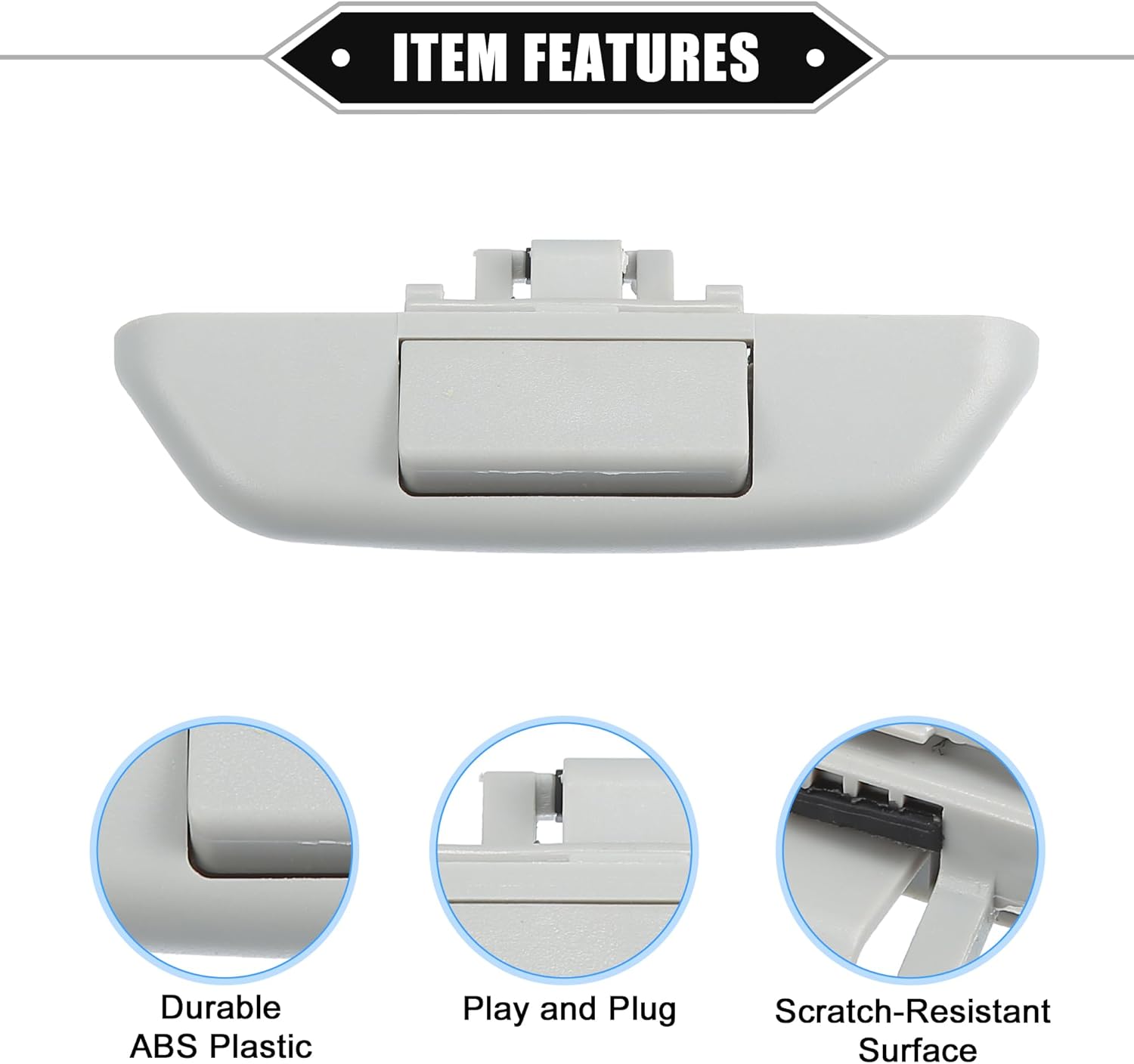 Manija de sombra trasera para techo corredizo compatible con Audi Q7 2010-2015, plástico duradero gris