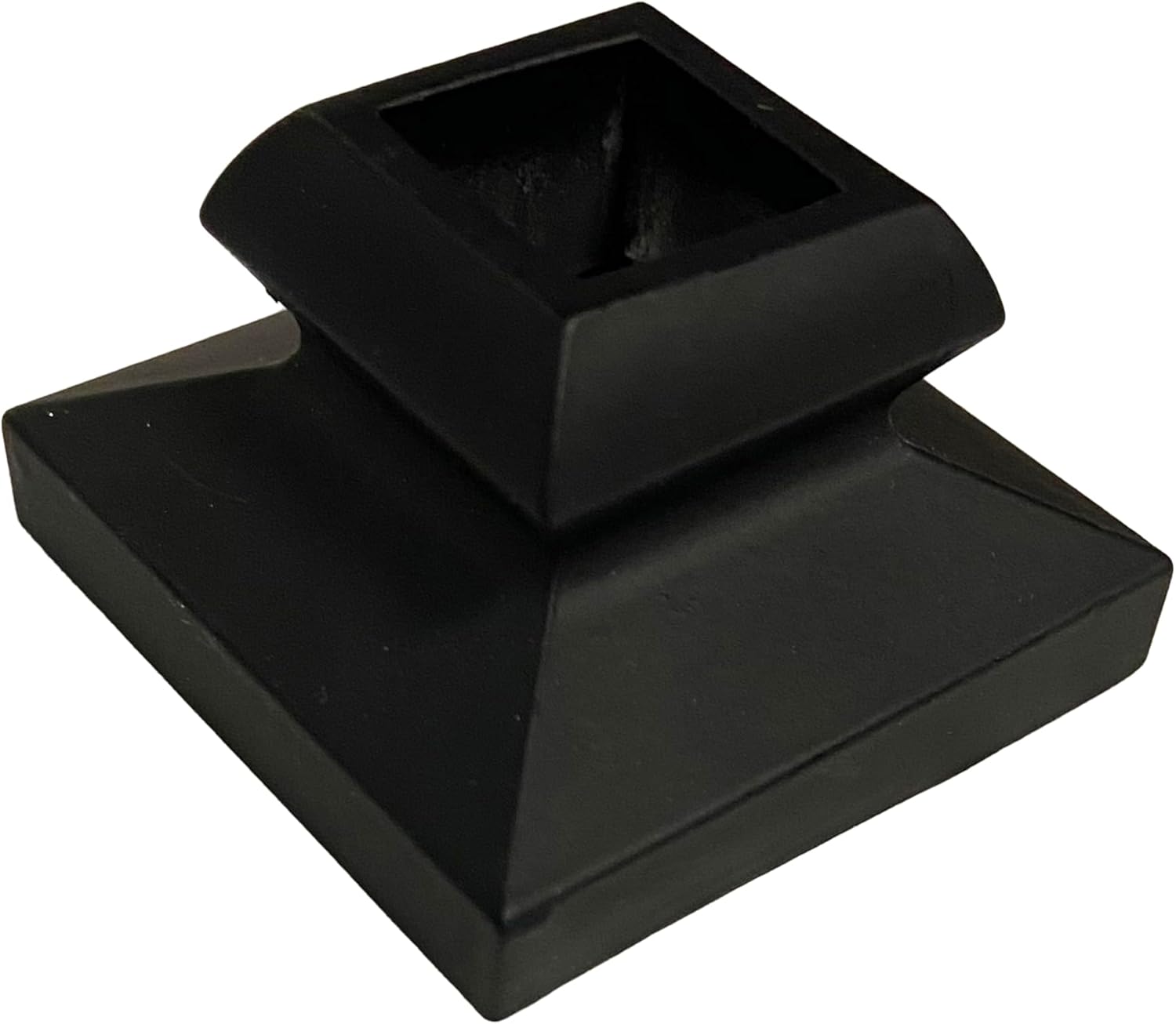 Balaustre Zapato delgado de base plana – para balaustres cuadrados de hierro de 12″ – Juego de 10 (negro satinado) – DH-SS2