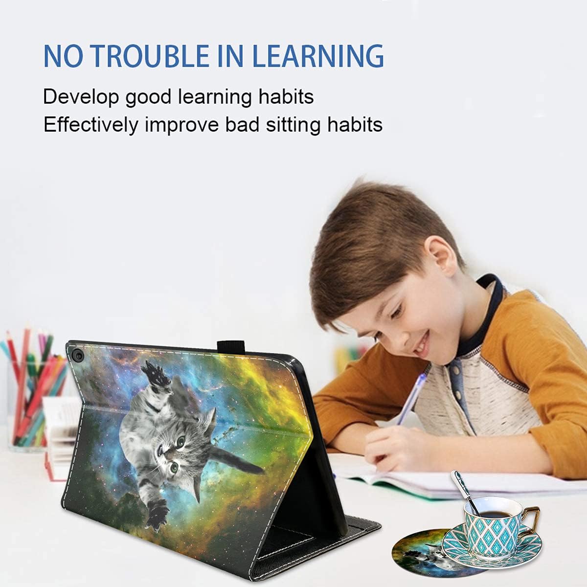 Funda para tablet Tienda Fire HD 10 y Fire HD 10 Plus (11 generación, versión 2021)  Funda de piel sintética de alta calidad con encendido