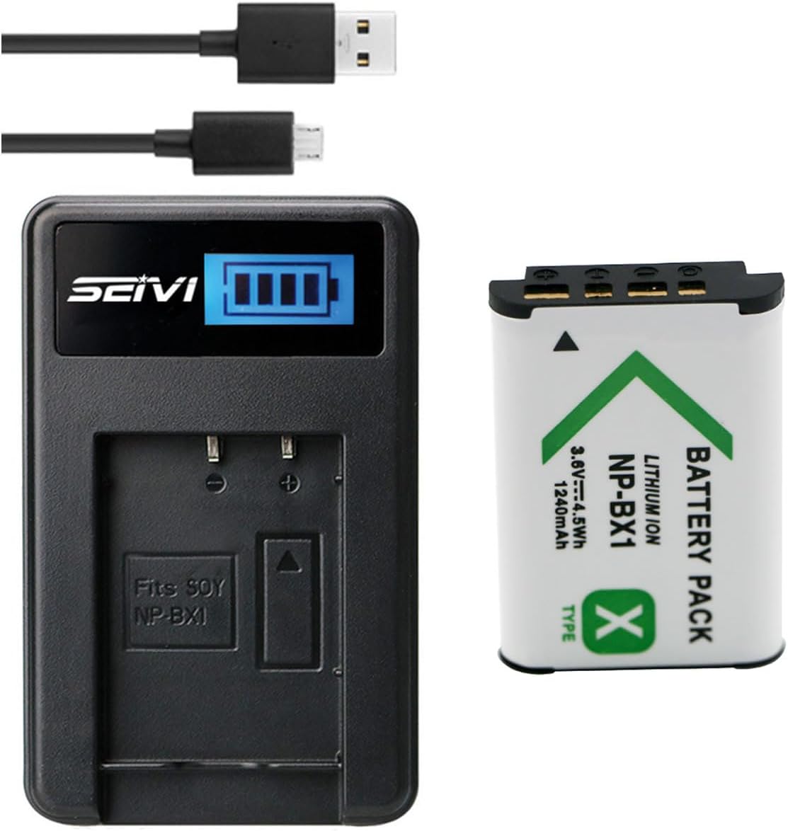 Batería + cargador para cámara Sony ZV-1 II, ZV-1M2, ZV-1M2B, ZV-1M2W Vlog