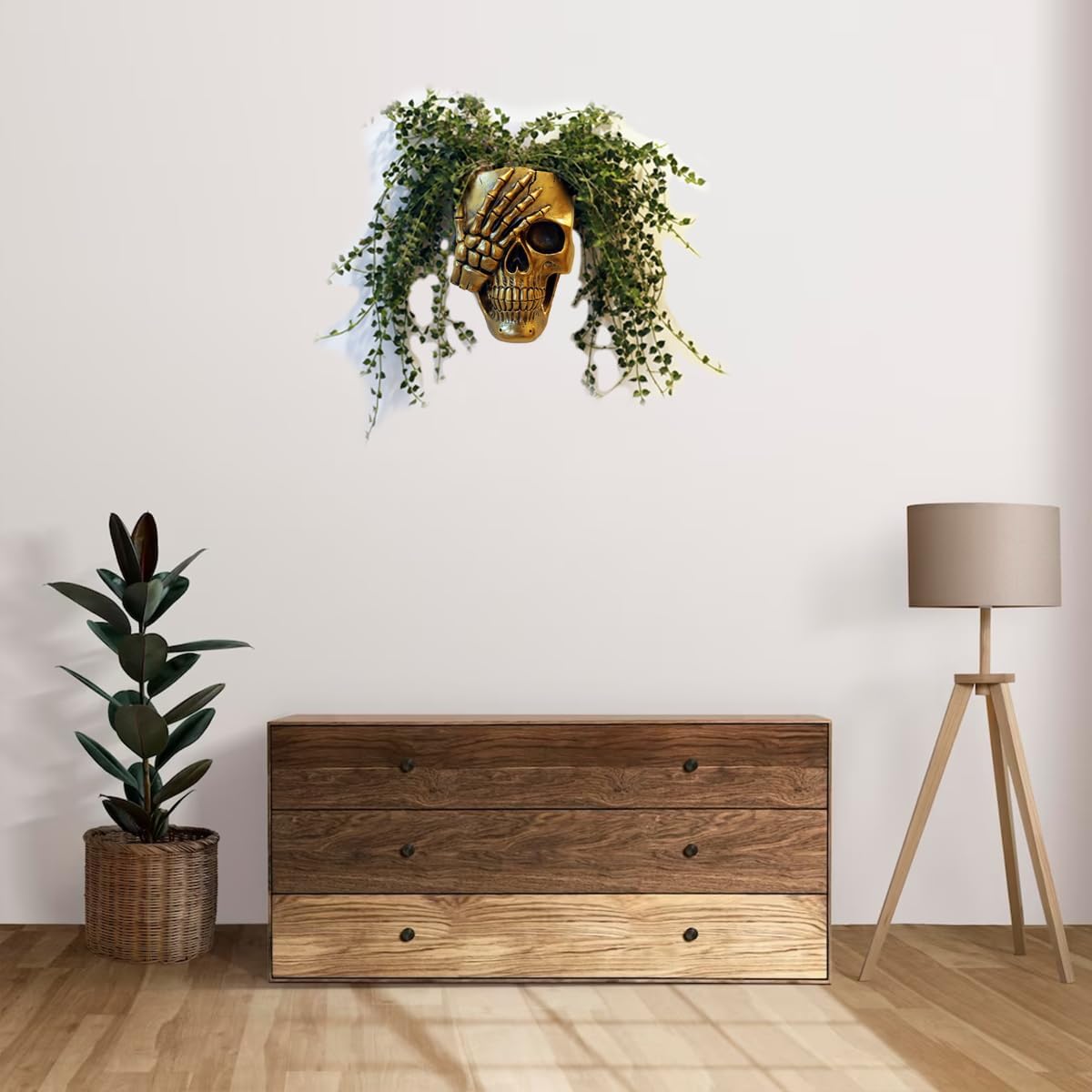 Maceta de valla de calavera para plantas al aire libre, macetas de pared espeluznantes para decoración de interiores y exteriores, divertida maceta