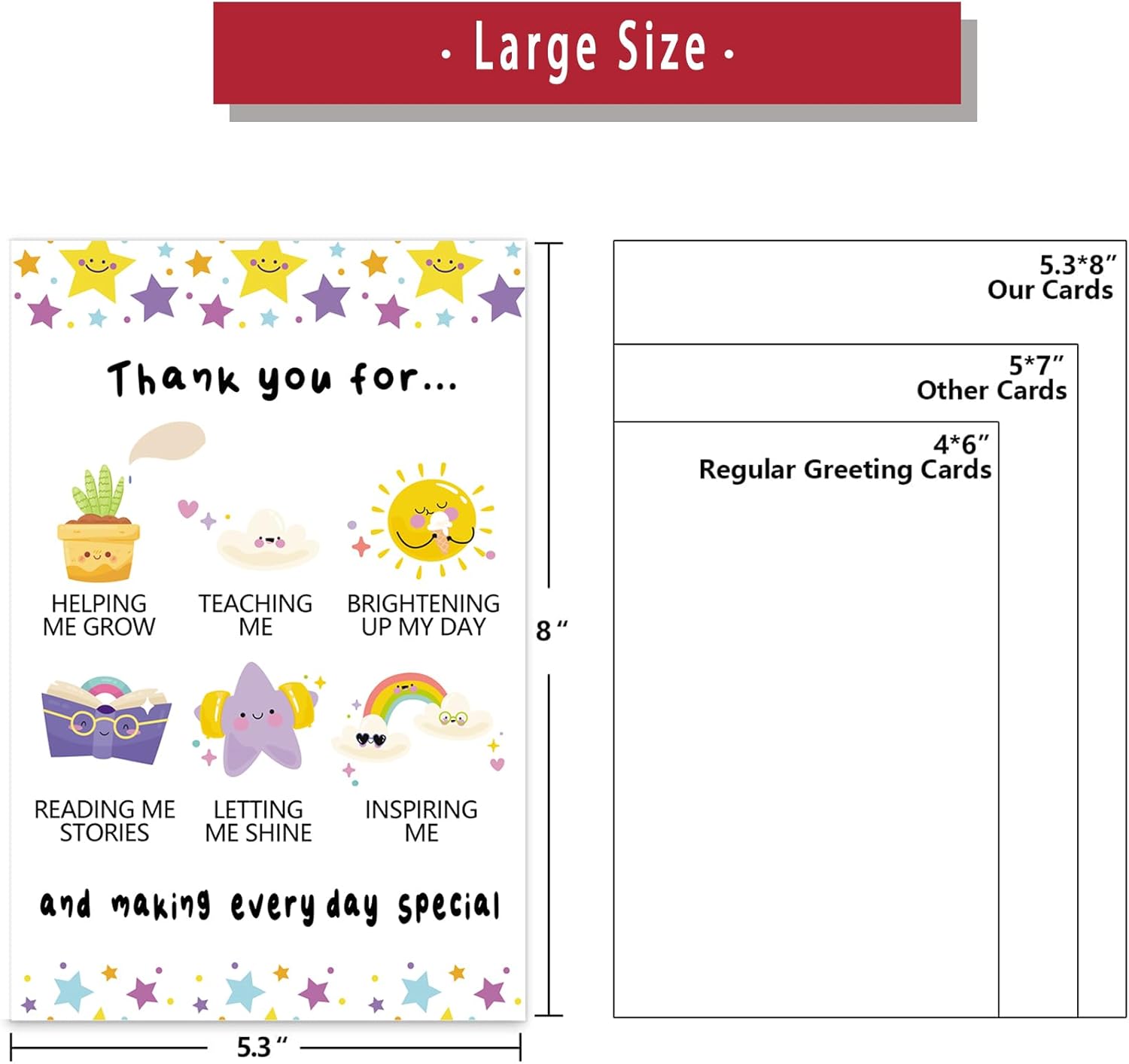 Ziwenhu Bonita tarjeta de agradecimiento para profesores, preciosa tarjeta de agradecimiento para mujeres y hombres, regalos de agradecimiento para