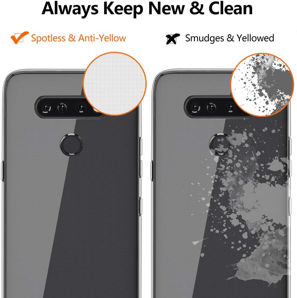 Funda delgada para LG K51, funda protectora de silicona TPU flexible y suave, antiarañazos, a prueba de golpes, para LG K51, transparente